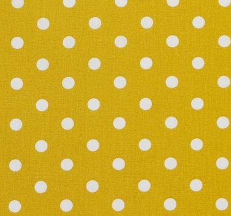 Baumwolle | bedruckt | 8mm Punkte | senf / weiss