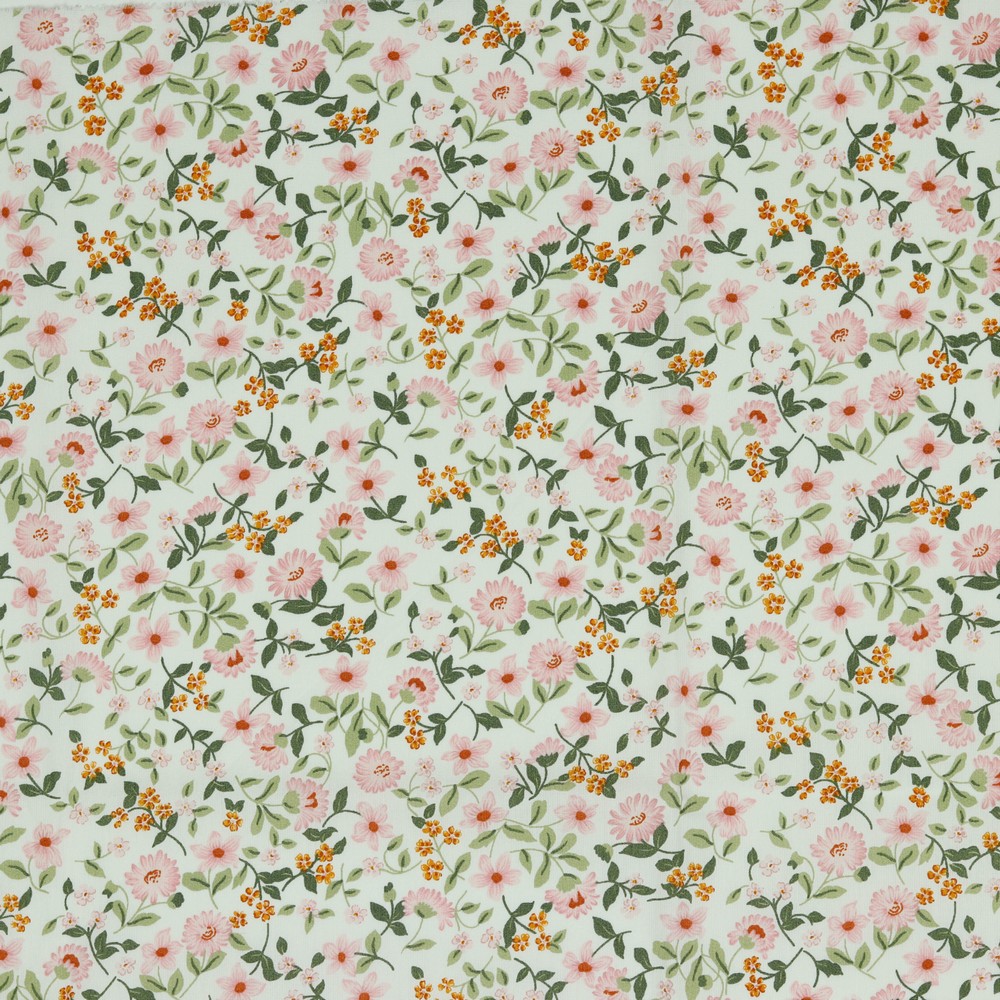 Wachstuch/beschichtete Baumwolle | Blümlies | weiß