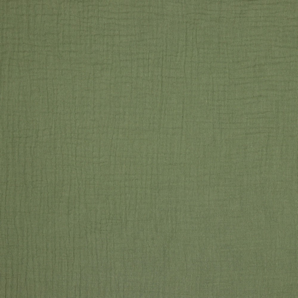 Baumwolle | double gauze/Musselin | Uni | moosgrün