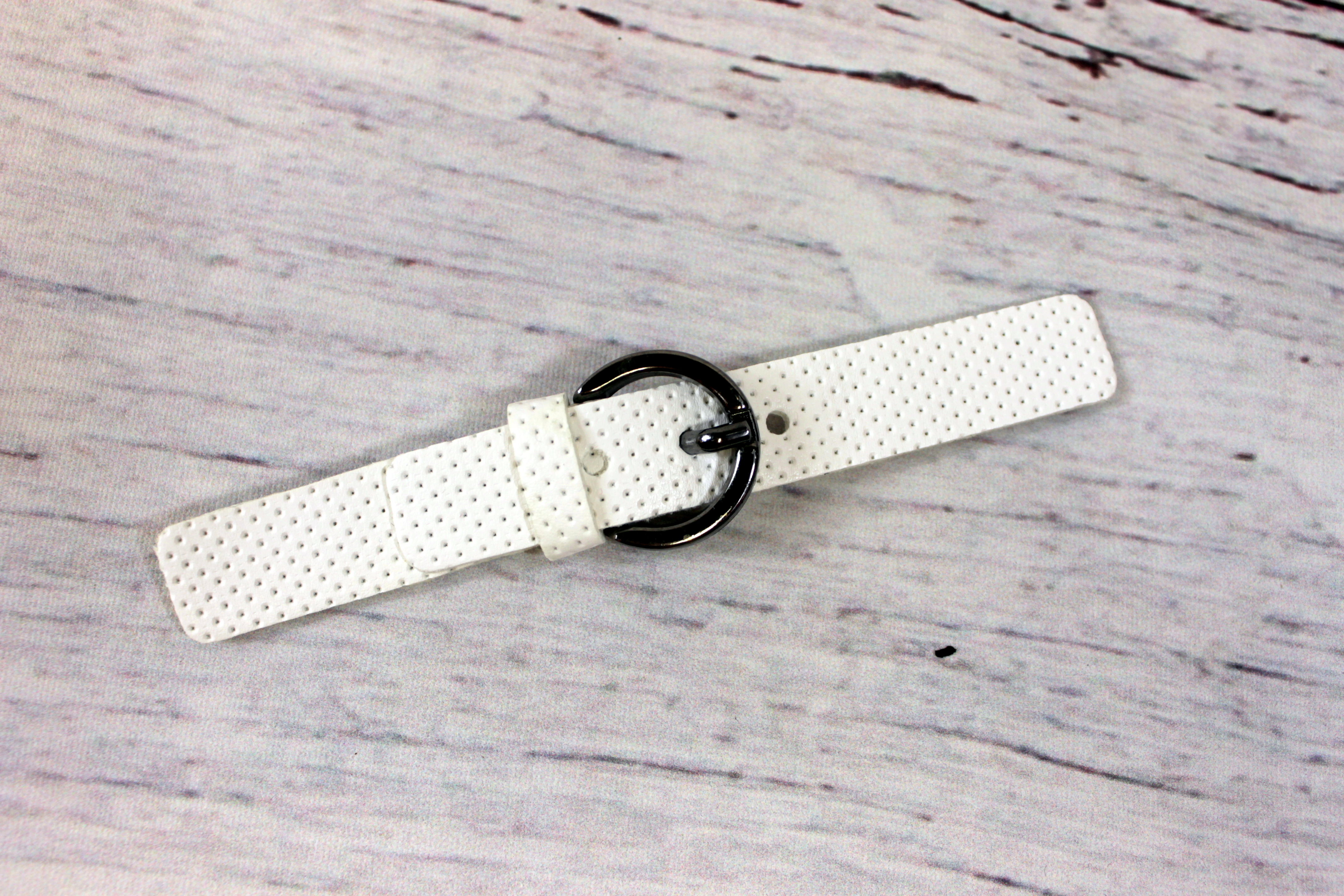 1 Schnalle | Kunstleder | weiß