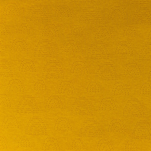 Ajour-Jersey | Sommerstrick | Uni | Regenbogen | senf