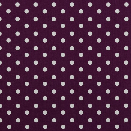 Baumwolle | bedruckt | 8mm Punkte | lila/weiss