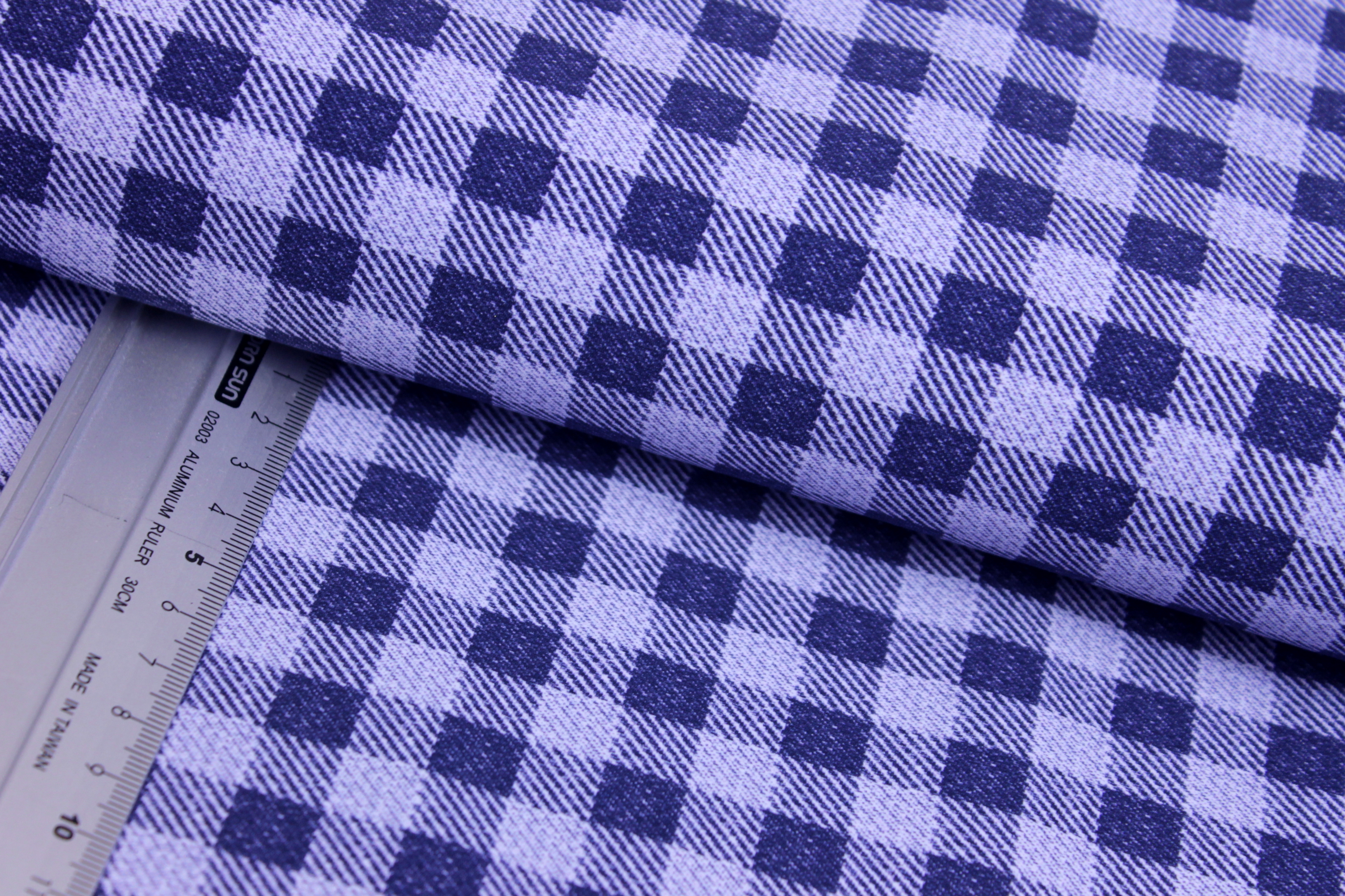 Bademodenstoff | bedruckt | Vichy | blau