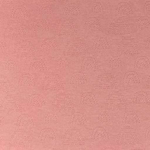 Ajour-Jersey | Sommerstrick | Uni | Regenbogen | altrosa