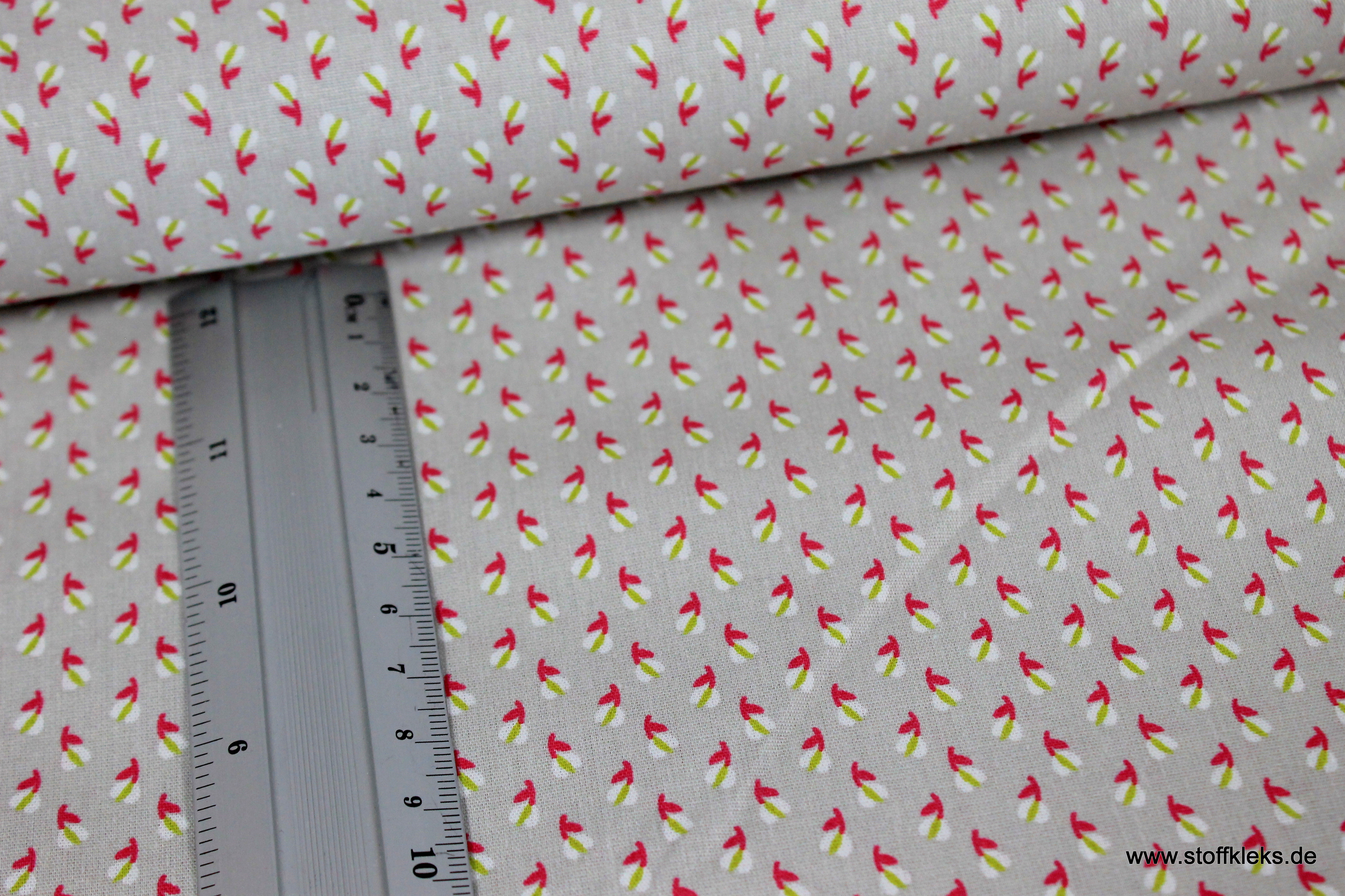 Baumwolle | bedruckt | kleine Blüten | beige