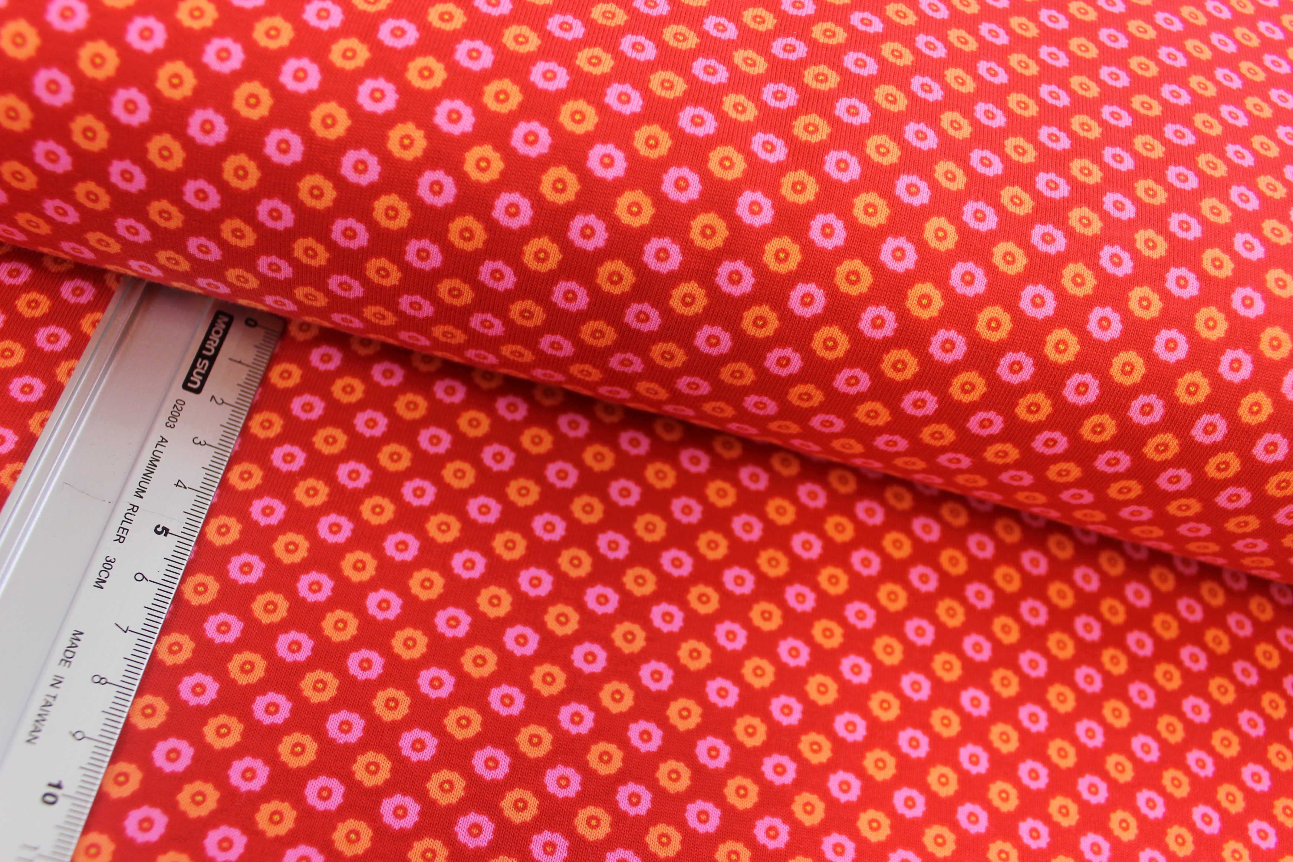 Interlock | bedruckt | Streublümchen | rot