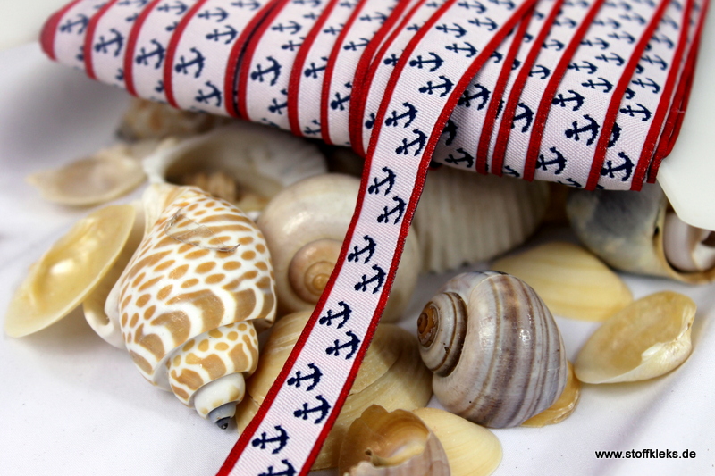 Webband | Anker | weiss/dunkelblau/rot