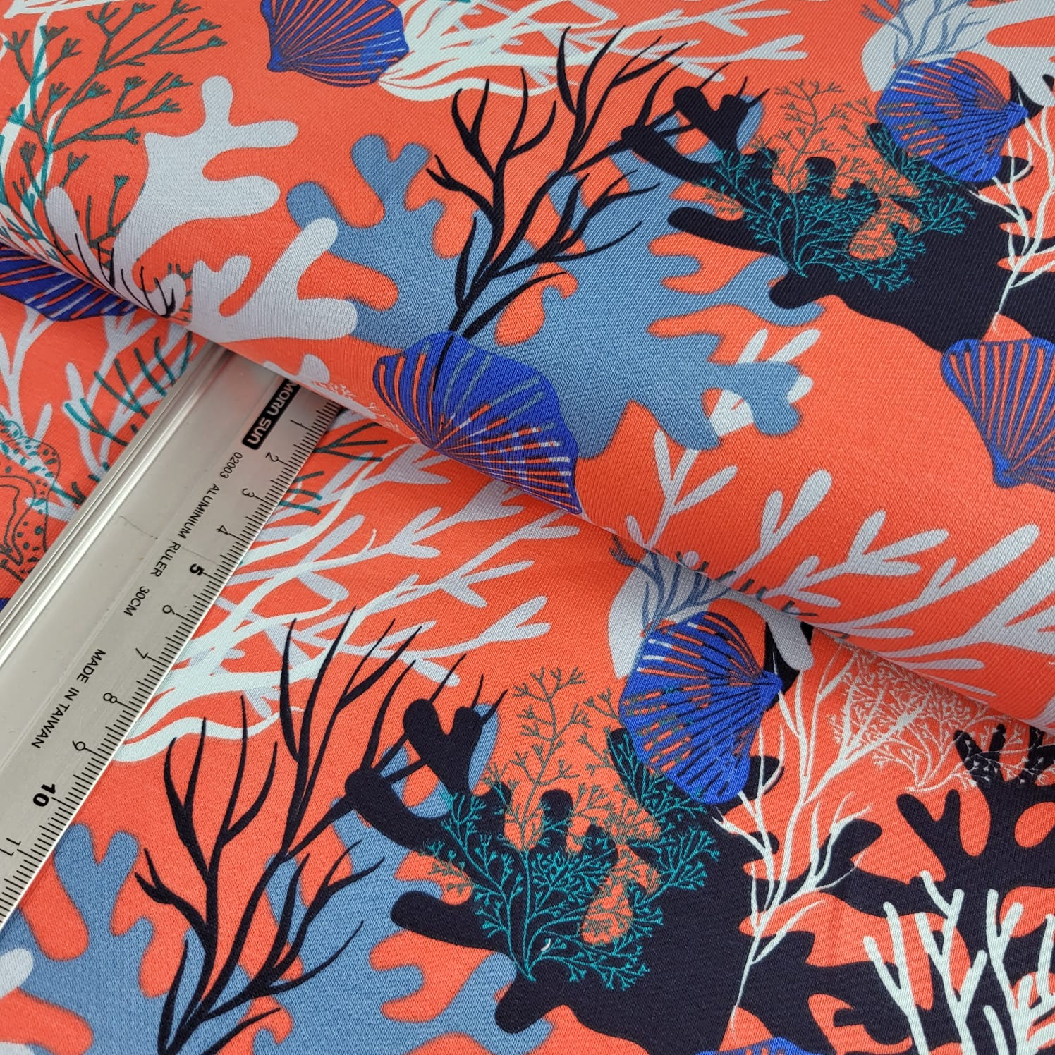 Sommersweat | French Terry | bedruckt | under water world | rot