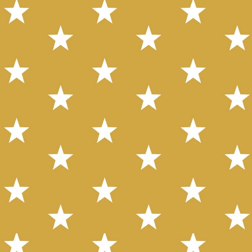 Baumwolle | bedruckt | 3cm Sterne | senf