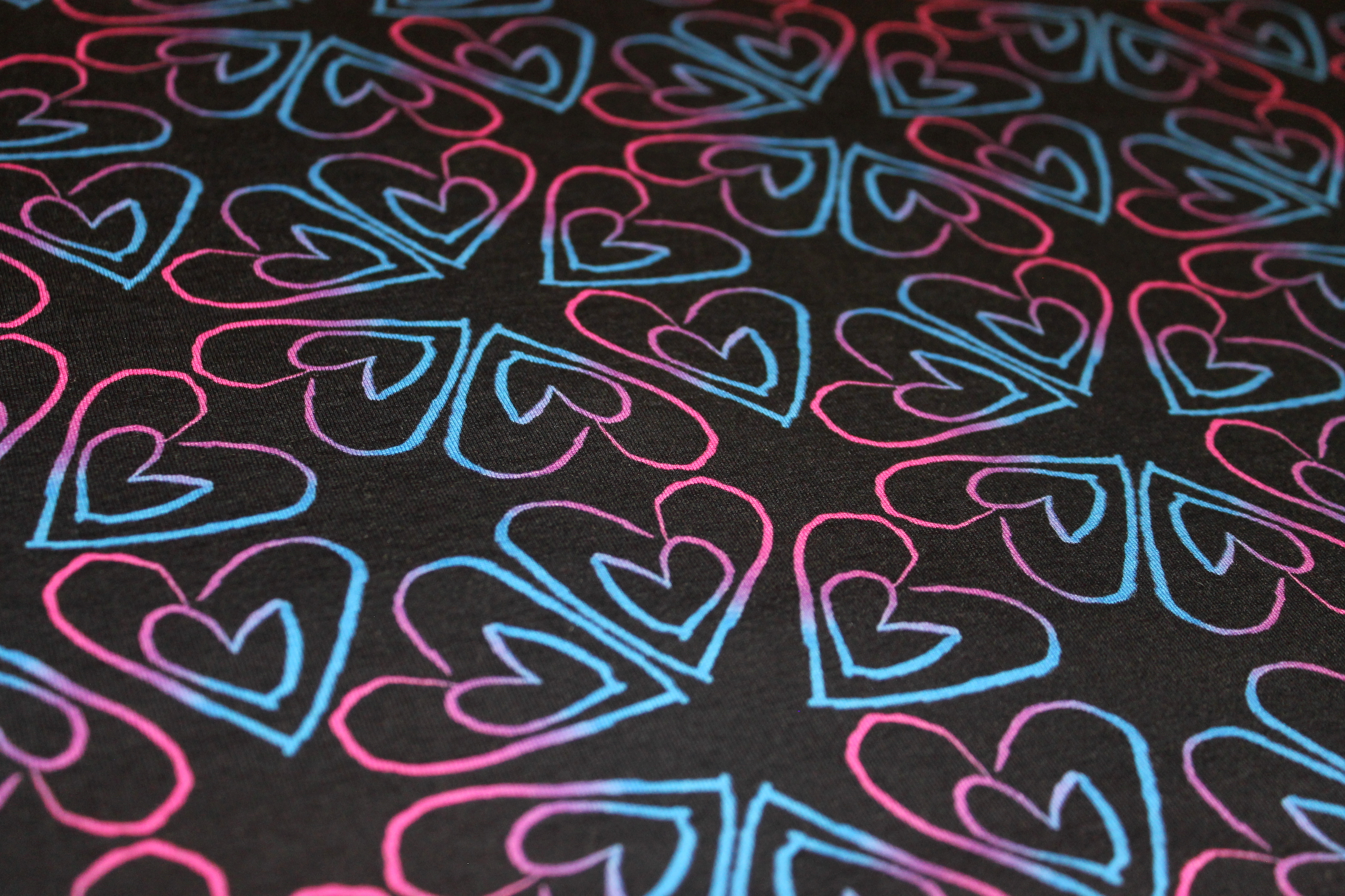 Jersey | bedruckt | dark love | schwarz/bunt