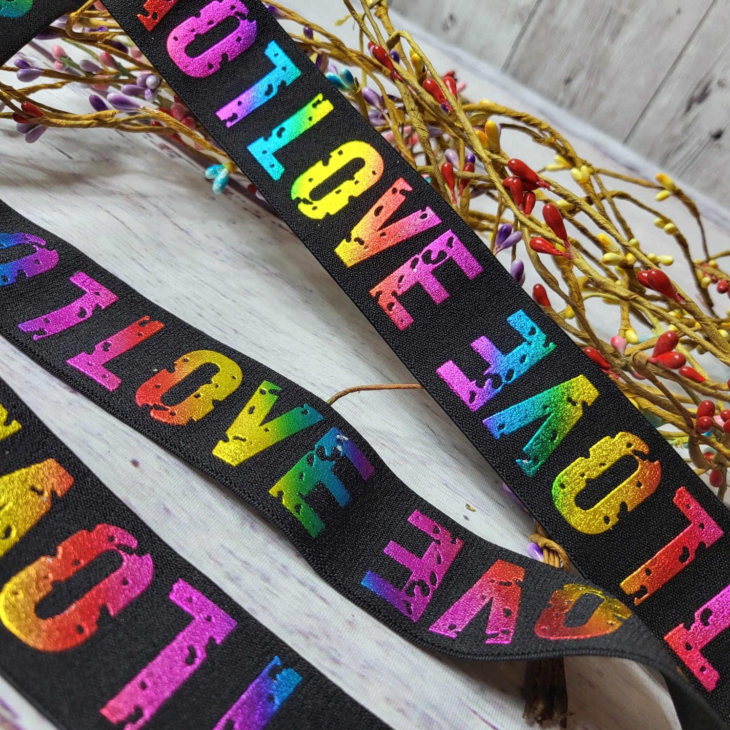 Gummiband | LOVE | multi color glänzend
