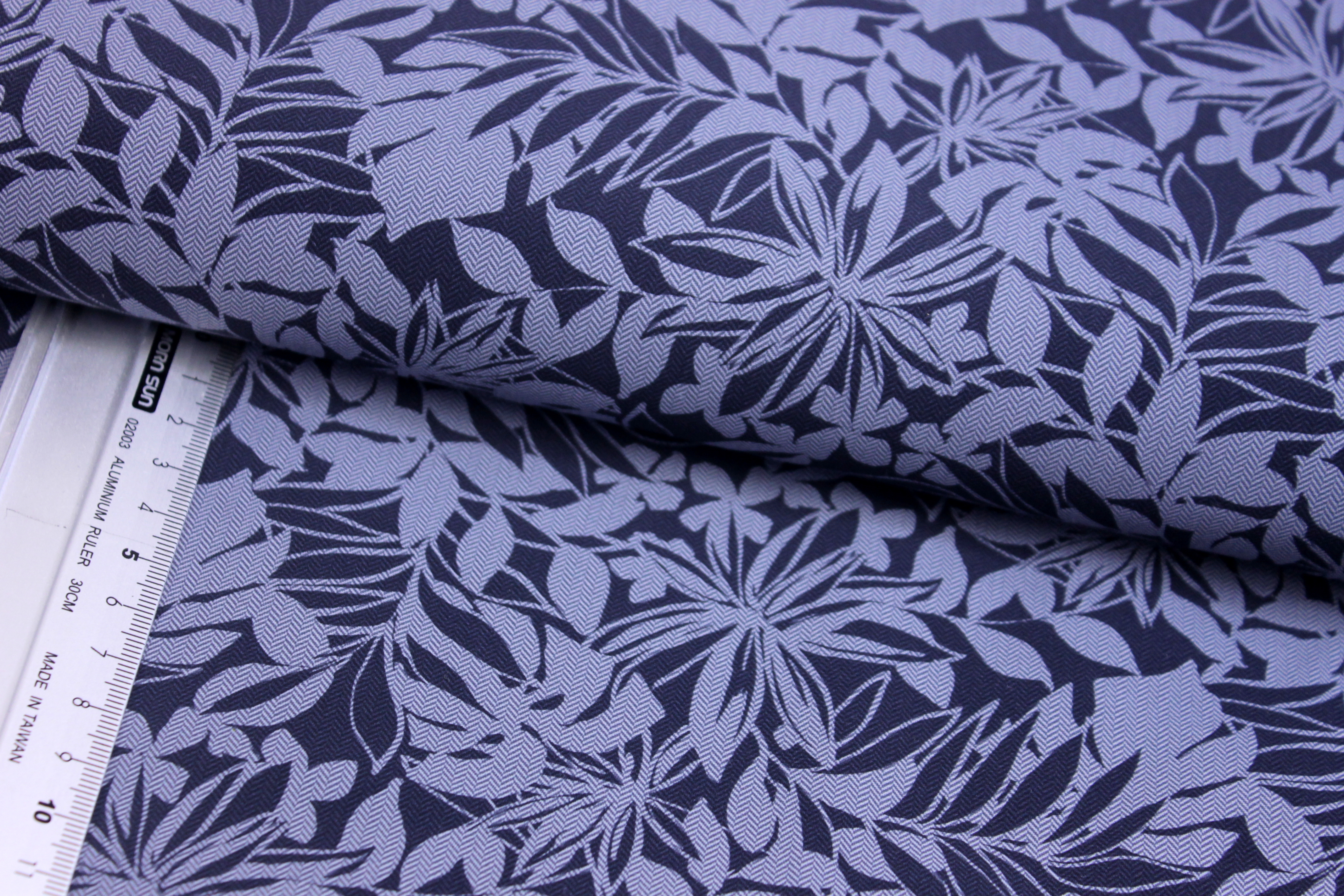 Bademodenstoff | bedruckt | floral | nachtblau