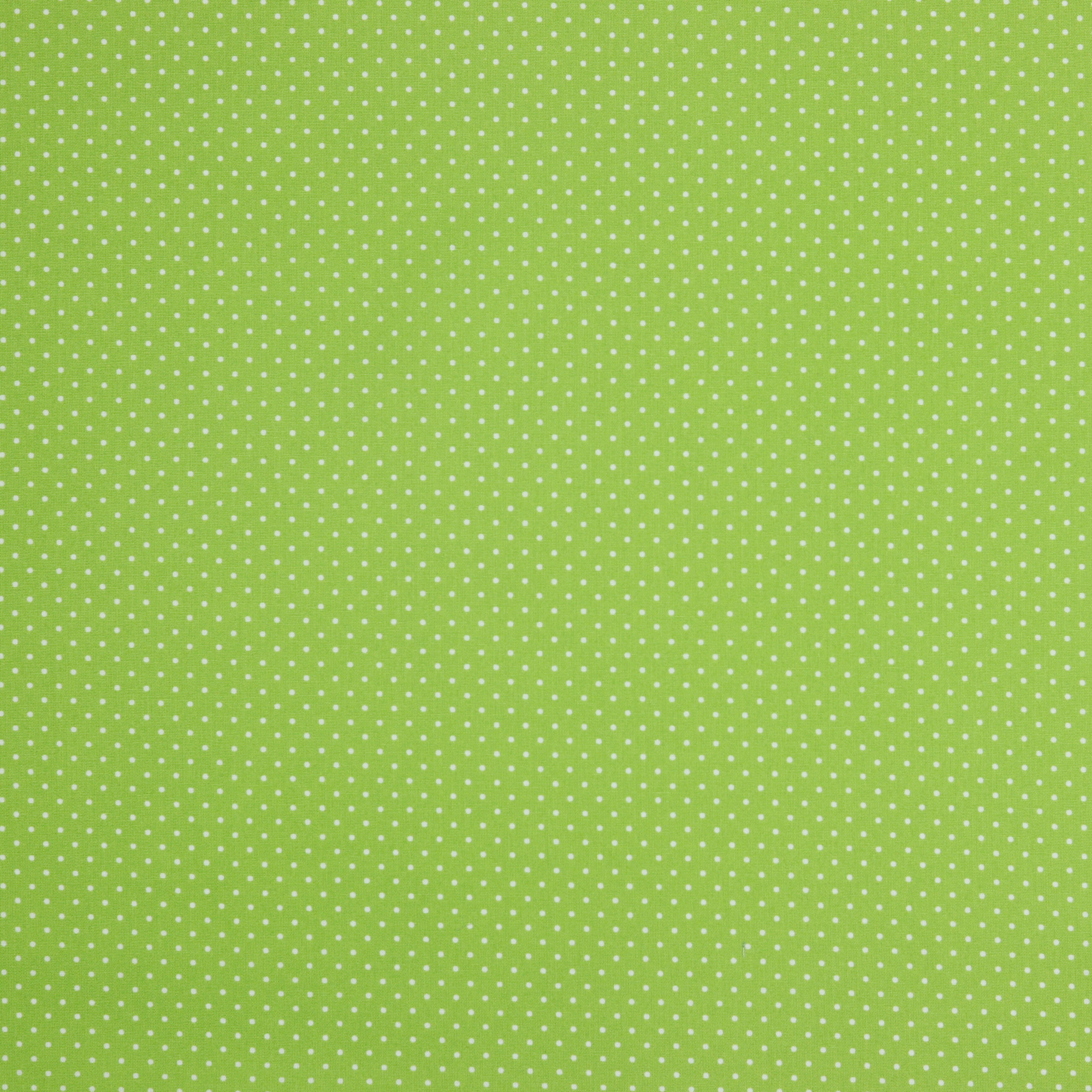 Baumwolle | bedruckt | 1mm Punkte | hellgrün/weiss