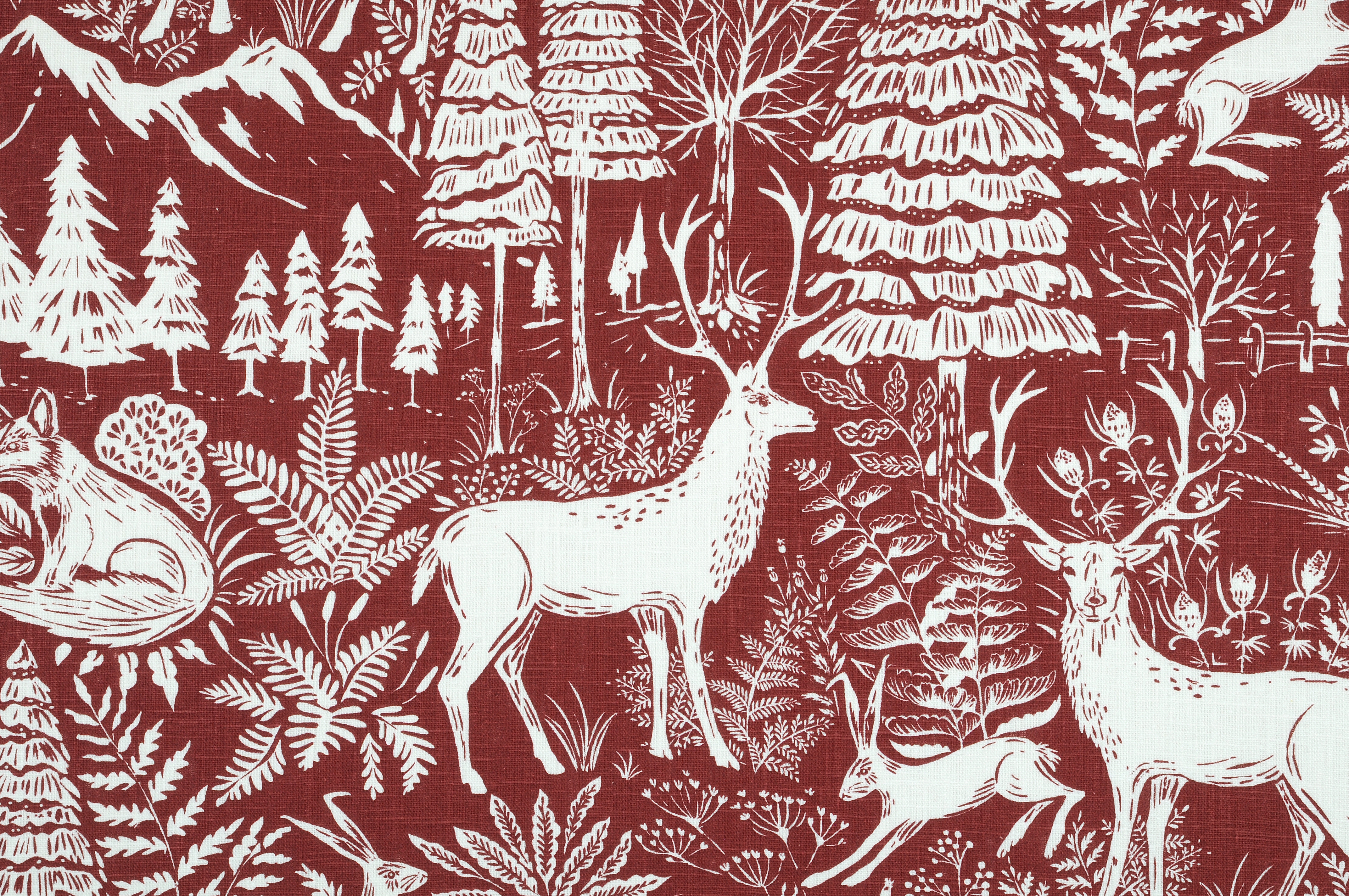 Baumwollleinen | beschichtet | bedruckt | winter wonderland | rot