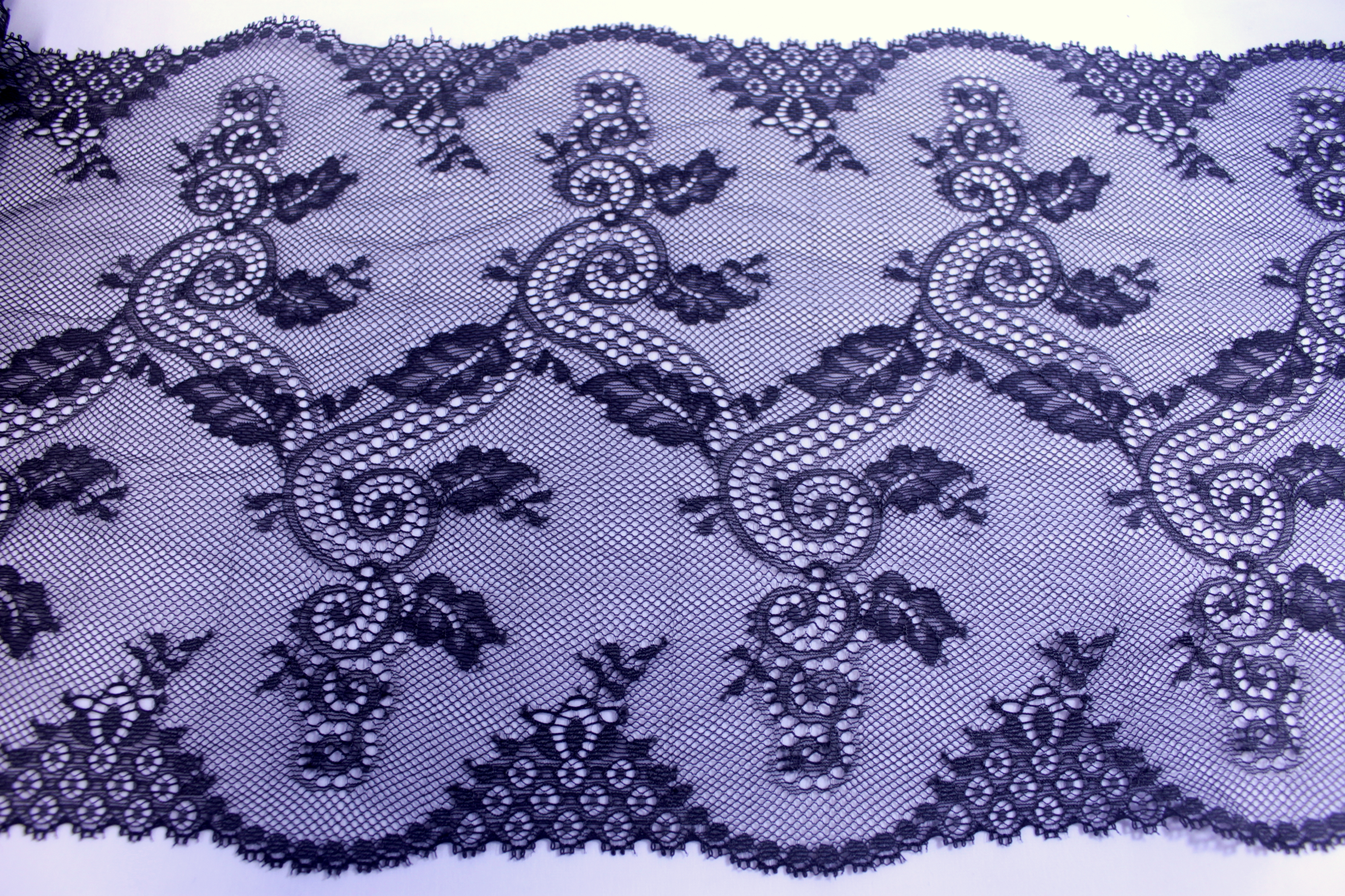 französische  Spitze | unelastisch | BELLA | grau | 23cm