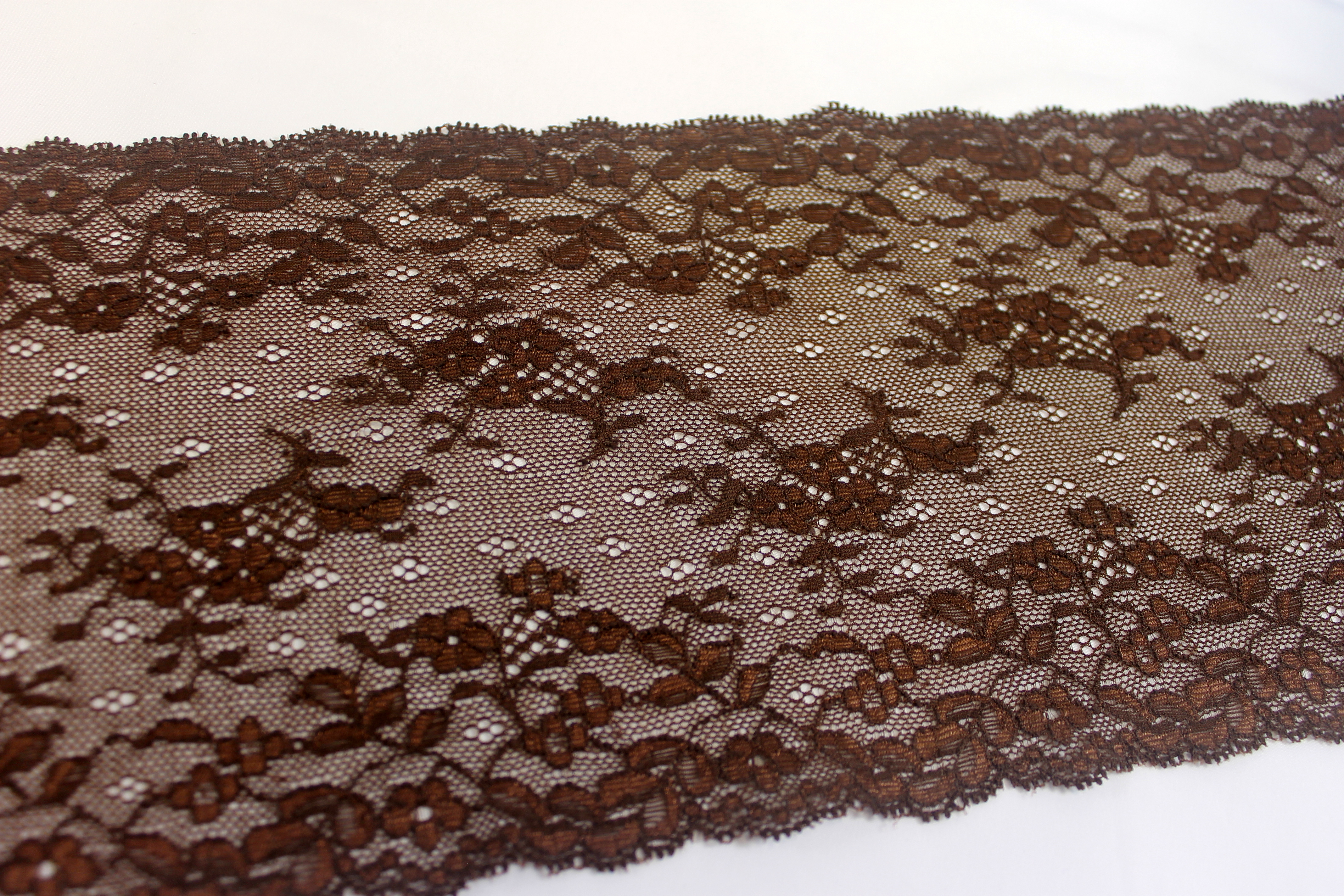 französische  Spitze | elastisch | NOLA | braun | 16cm