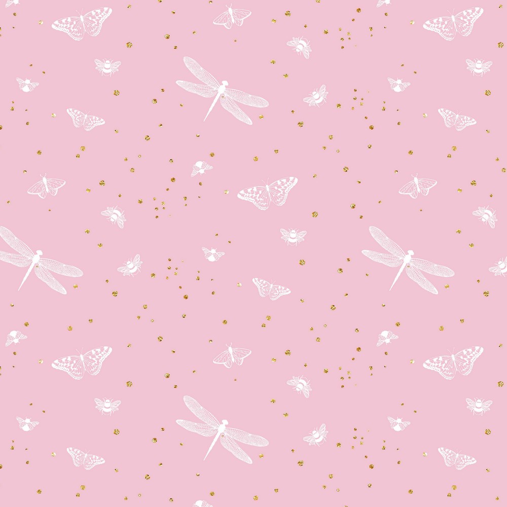 Jersey | bedruckt | butterflies golden dots | rosa